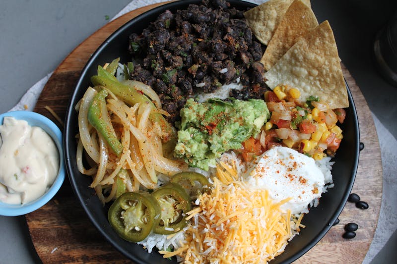 Costa Vida Veggie Black Bean Burrito with roasted peppers